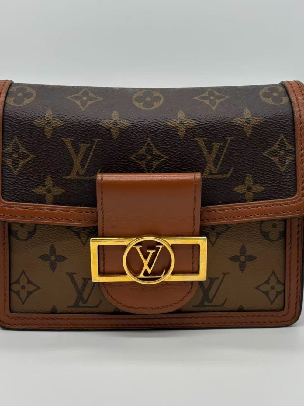 Louis Vuitton Monogram Canvas Crossbody in Brown and Tan with Gold Hardware